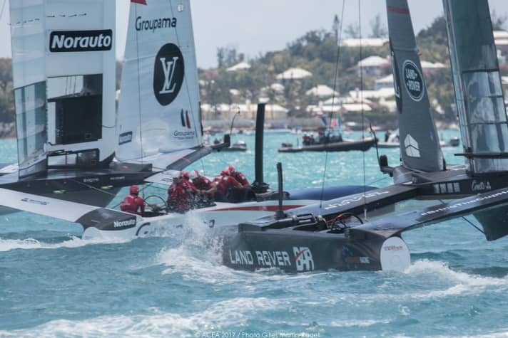   Les Français ont tout donné dans la course contre les Britanniques - et ont gagné. Dans la deuxième course du jour, ils l'ont payé par un manque de réserves d'énergie et ont perdu nettement contre le SoftBank Team Japan de Dean Barker.