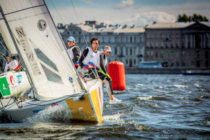   The local heroes from the Saint Petersburg Yacht Club sailed to third place on the podium with helmswoman Anna Basalkina