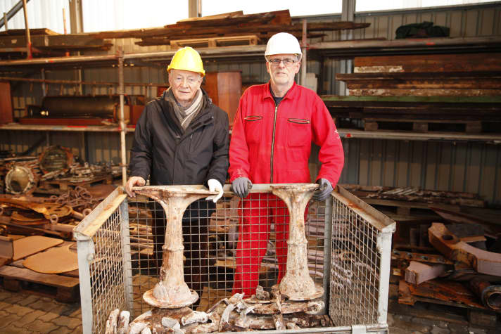   Surprise find: two table legs from the old captain's table of the "Peking"