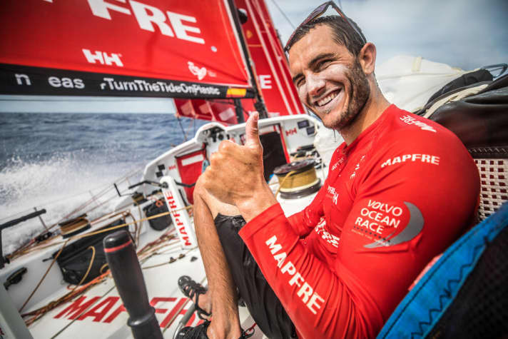   Für Olympiasieger und America's-Cup-Gewinner Blair Tuke läuft es bei seiner Volvo-Ocean-Race-Premiere bislang hervorragend. Sein Team Mapfre führt