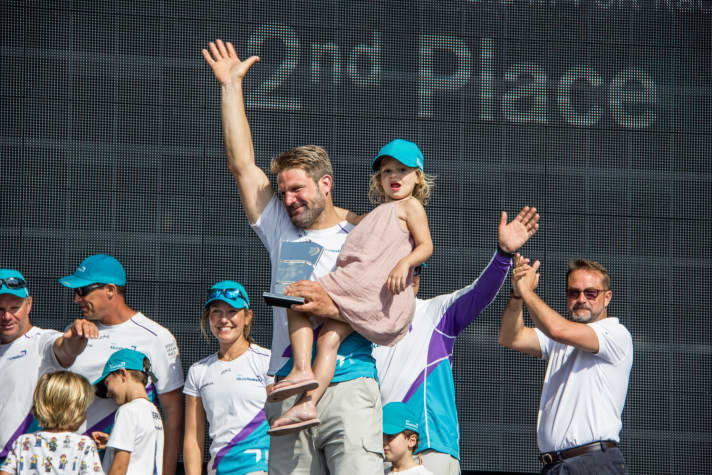   Happy about second place for his team AkzoNobel: Skipper Simeon Tienpont