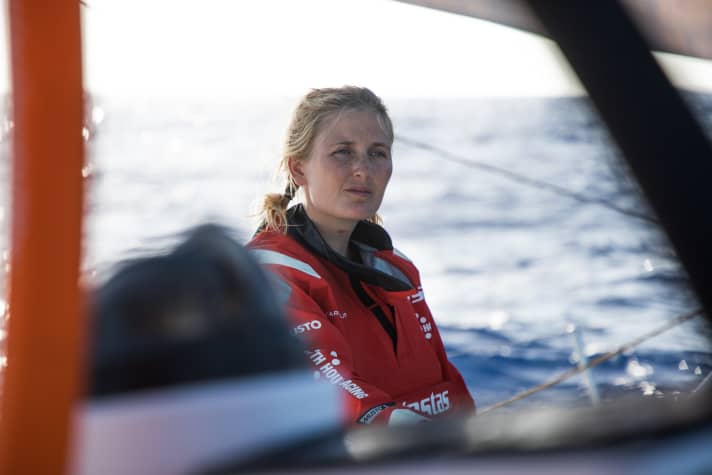   How will the triathlon end at the finish? Vestas sailor Jena Mai Hansen could be thinking about that right now. The 49er bronze medallist from Rio knows how to make boats fast...