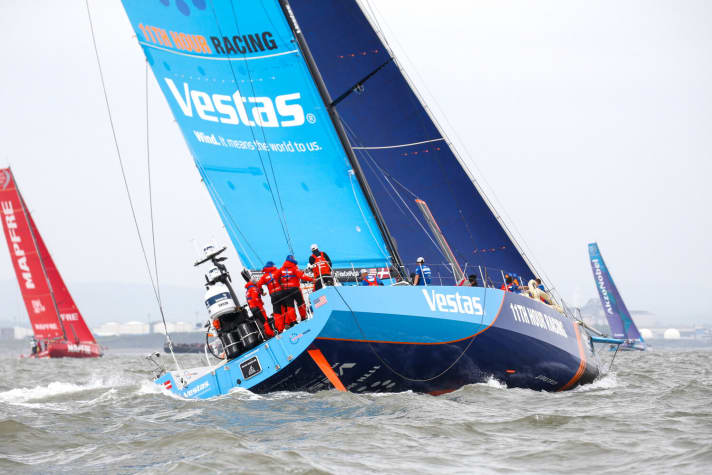   Was able to fight his way to 5th place despite an early start: Charlie Enright's Vestas 11th Hour Racing team