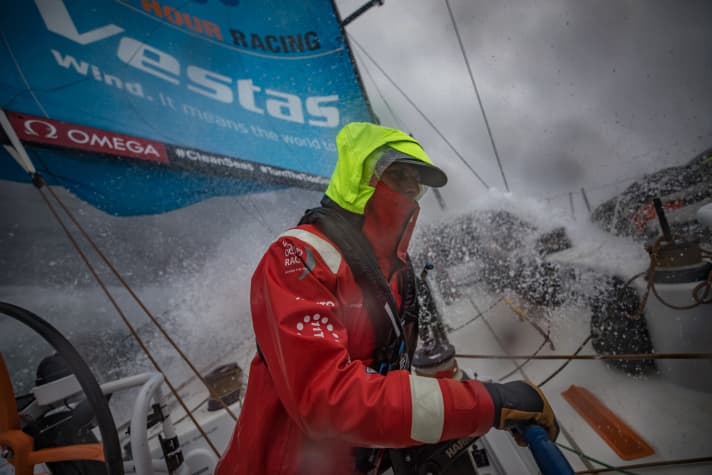   Things get rough again on board the boats, like here at Vestas 11th Hour Racing