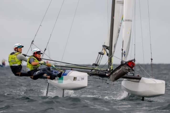   Die Silbermedaillengewinner von Rio: Paul Waterhouse und Lisa Darmanin sind im Nacra 17 das Maß der Dinge auf der Förde