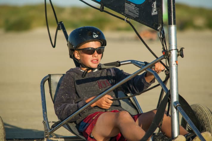   Manovrare il Blokart è un gioco da ragazzi, ancor più se si sa navigare sull'acqua