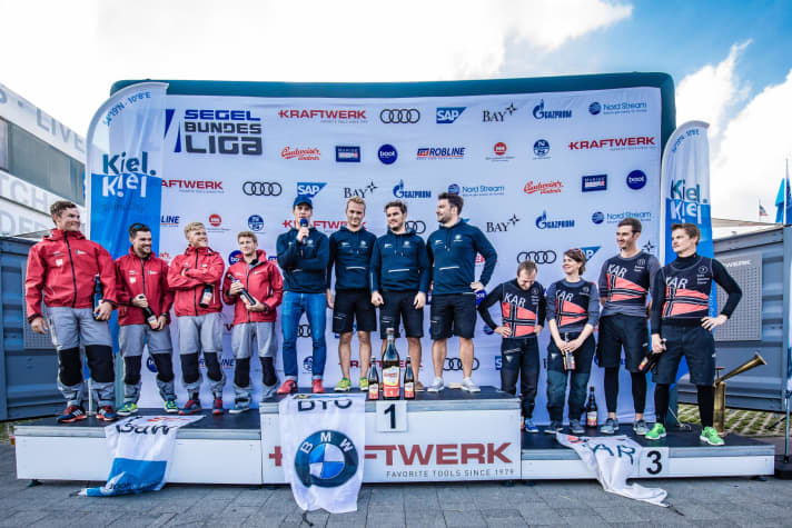   Award ceremony for the best three first division teams in Kiel