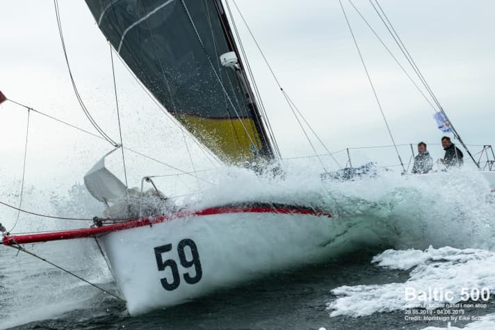   Skipper Mathias Müller von Blumencron and Martin Buck on the Class 40 "Red" are having a blast