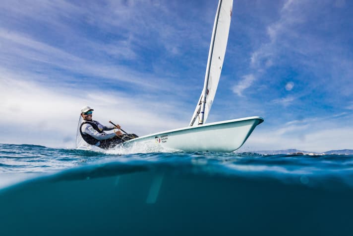   Happy in the laser: Philipp Buhl