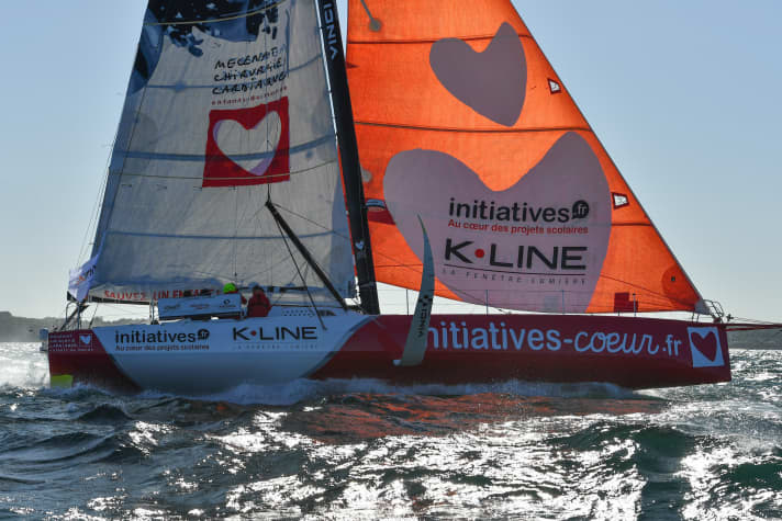   Parte della festa transatlantica: Samantha "Sam" Davies su "Initiatives Cœur".