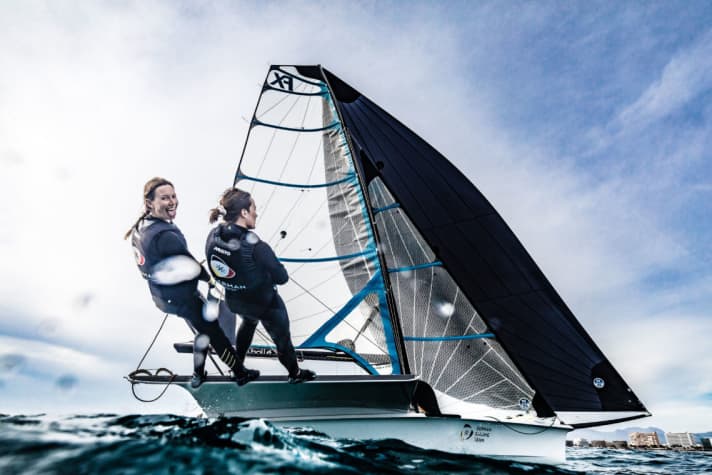   Tina Lutz et Susann Beucke lors d'un test sur le site olympique d'Enoshima