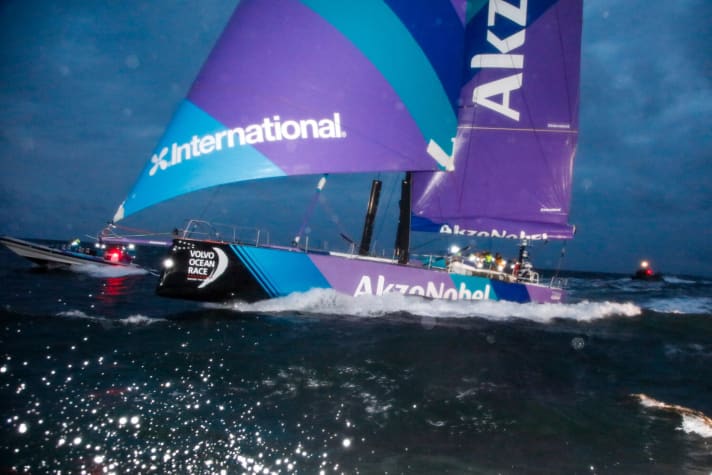   Simeon Tienpont's Team AkzoNobel took third place on the podium on the Gothenburg course, making for the most exciting final leg in the history of the Volvo Ocean Race