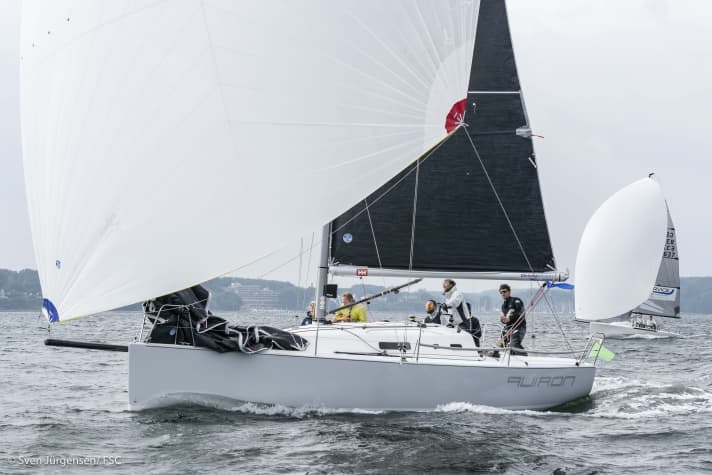   Die "Quiron"-Crew im Einsatz auf der Förde