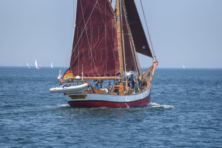   "Dagmar Aaen" leaving the Kiel Fjord