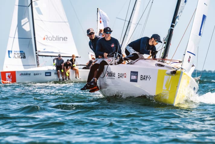   Steuermann Magnus Simon und die OneKiel-Crew verpassten den Sieg in heimischen Gewässern mit nur einem Punkt Rückstand auf den NRV