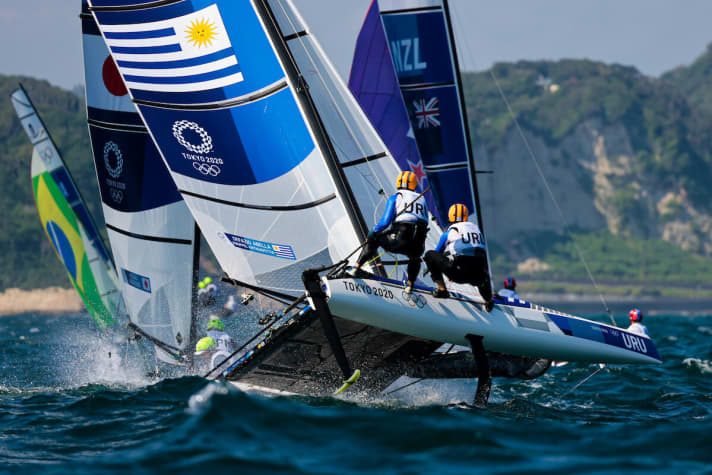   Auf dem Nacra-17-Kurs waren die Crews in frischen Winden stark gefordert