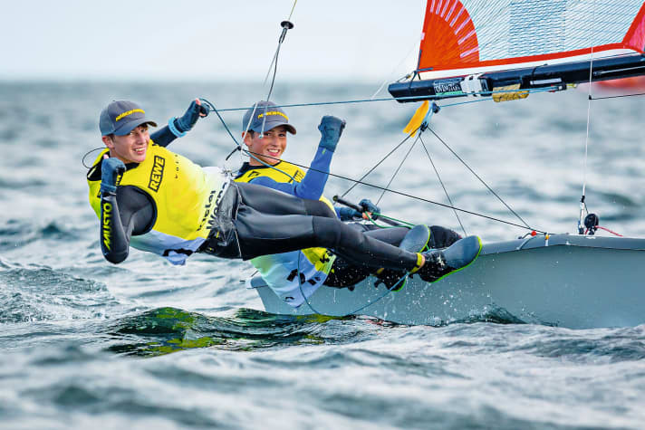   Sorgten zuletzt bei der Kieler Woche 2021 mit ihrem mitreißenden Sieg im 29er für viel Aufmerksamkeit für die Jugendklassen: die Brüder Anton und Johann Sach