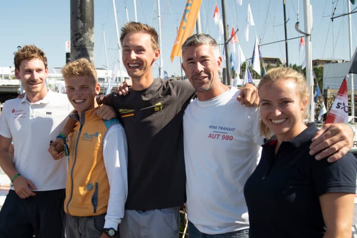   Prêts à partir : Burke, Fink, Siewert, Kargl et Rixgens le week-end avant le départ aux Sables d'Olonne