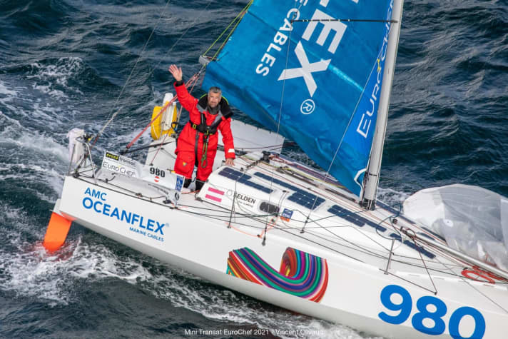   L'expert en météorologie et mini-amoureux Christian Kargl au départ de la course il y a une semaine