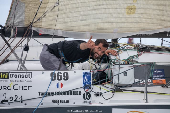   Happy after the stage win: Tanguy Bouroullec