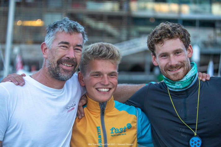   Nach wie vor "gut miteinander", obwohl sie die umstrittene Etappe ganz unterschiedlich absolviert haben (v.r.): Lennart Burke, Melwin Fink und Christian Kargl