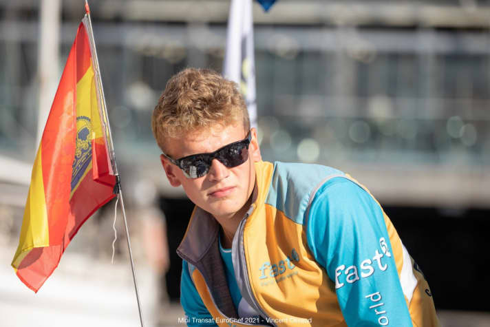   "SignForCom" skipper Melwin Fink on his way to the second stage start