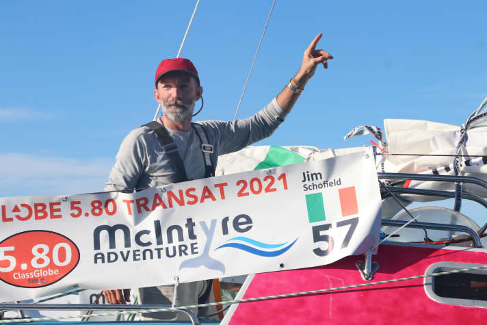   Große Freude beim Sechsten, dem Iren Jim Schofield, als er Lanzarote erreicht