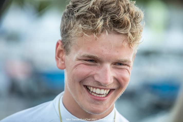   Happy with third place overall at his Mini-Transat premiere: Melwin Fink in Saint-François