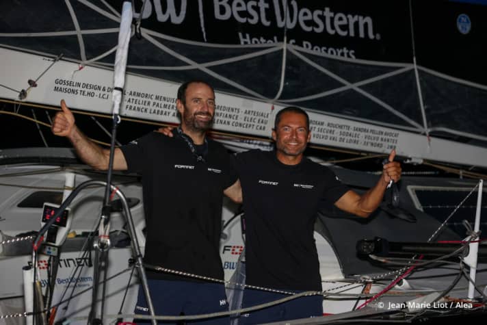   Soddisfatti della loro prima uscita sull'ex "Seaexplorer - Yacht Club de Monaco" di Boris Herrmann: Romain Attanasio e Sébastien Marsset hanno tagliato felicemente il traguardo al settimo posto nella classifica Imoca con il loro "Fortinet - Best Western".