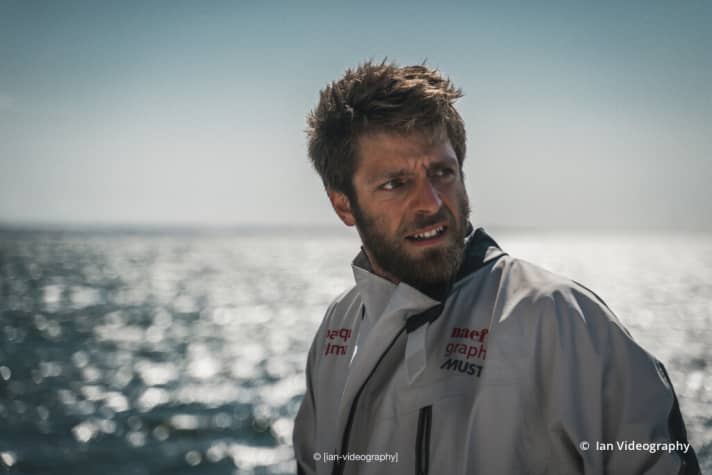   The Swiss Valentin Gautier (picture) and Simon Koster sailed towards the finish line on Monday morning on their Class40 "Banque du Léman" as a strong second in their fleet