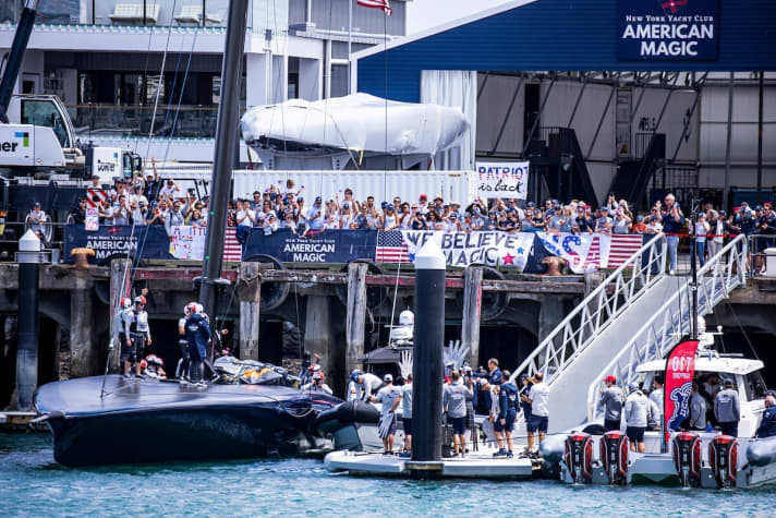   The Americans' camp in the 36th America's Cup in Auckland