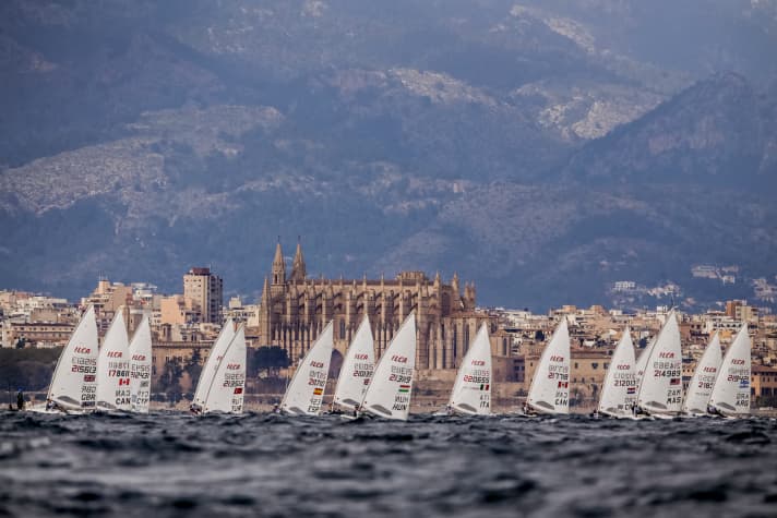   Grande sfondo per la flotta laser al largo di Palma di Maiorca