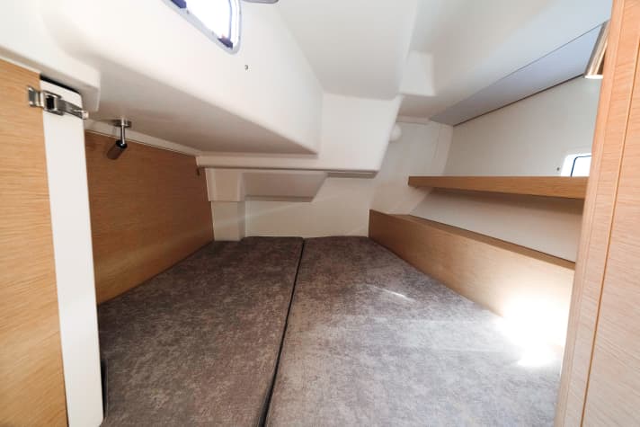  The aft cabins also benefit from the new hull shape. The berths are now also generously sized for double occupancy