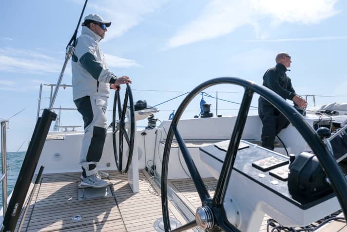   More space. The steering wheels are now further apart. The helmsman stands further out and has a better view forwards