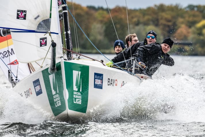   A picture from last season: the league crew from Mühlenberger Segel-Club in action
