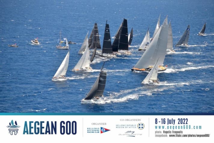   The monohulls were launched into the Aegean 600 off Cape Sounion at the southernmost point of the Attica peninsula