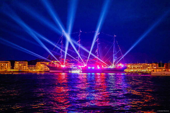   Light show at the last edition on the "Passat", a four-masted barque from 1911