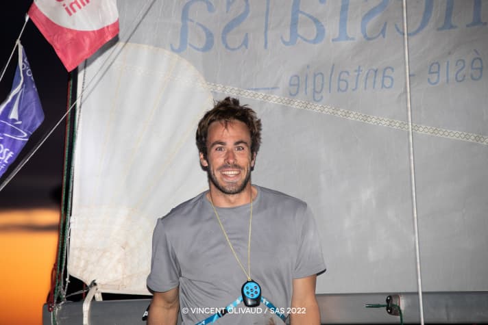   Felix Oberle à l'arrivée à Horta