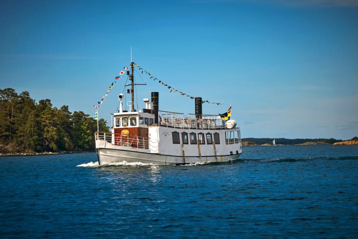 Historic island ferry near Harstena