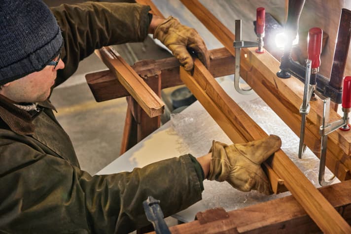 Glue the shafts, allow to dry and rework
