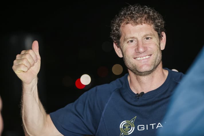 Happy marathon man: Charles Caudrelier in Guadeloupe at the finish line of his dreams