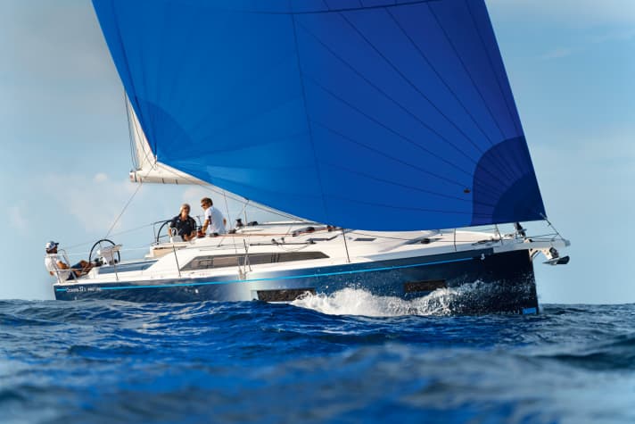 Sailing the BENETEAU OCEANIS 37.1. Ludovic Fruchaud IMACIS photography Copyright 2023.