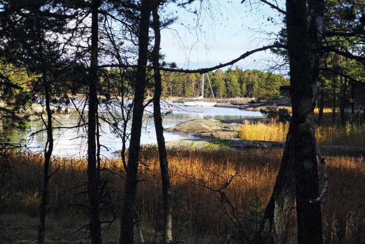 Lonely anchorage in the Archipelago National Park in Finland
