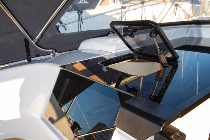 The aft cabins have large windows on deck. However, the welcome ventilation hatches are an extra