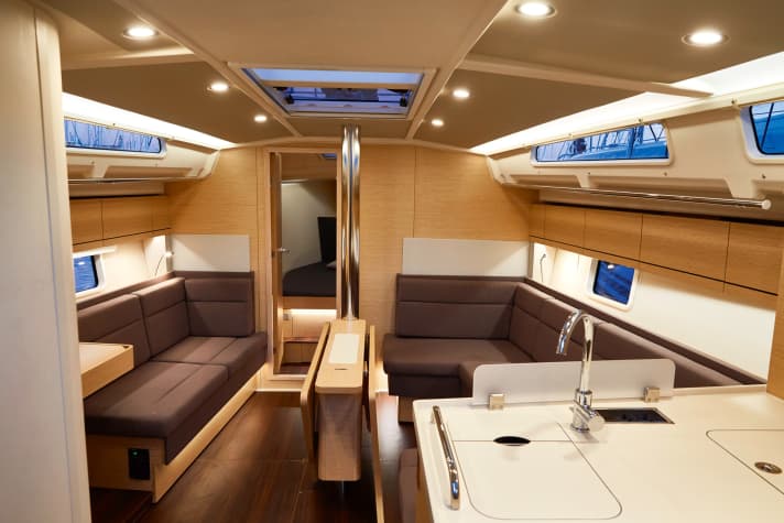 The main bulkhead is no longer completely white. Not all the windows can be opened