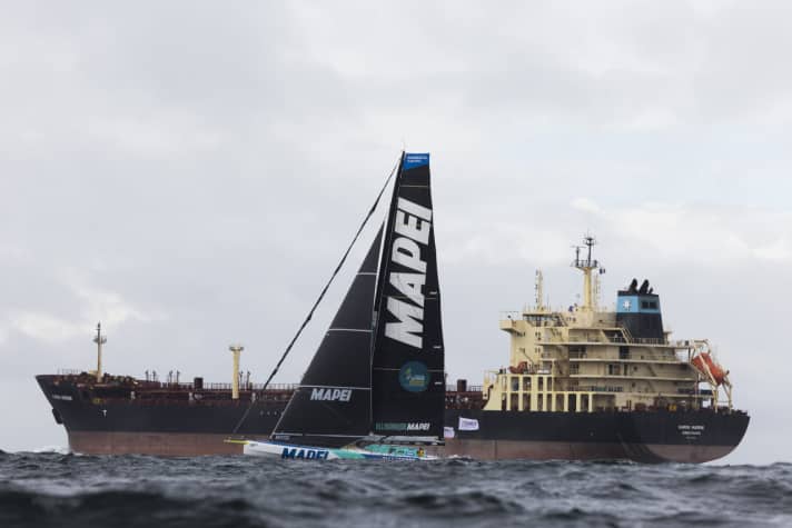 Shortly after the start, a cargo ship crossed the course, forcing some skippers to take evasive action.