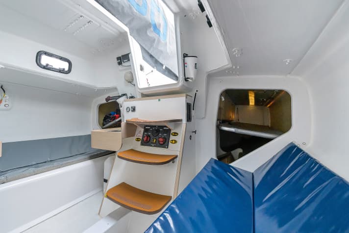 Sparse and uncomfortable. Functionality is clearly in the foreground when fitting out below deck