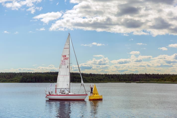 Le skipper de la Midsummersail a parcouru 900 milles depuis Wismar jusqu'à la bouée jaune de Törehamn.