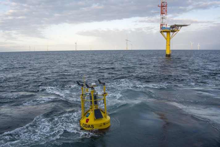 A smart monitoring buoy in use.