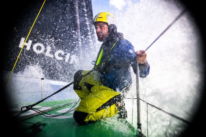 Sam Goodchild in the current Ocean Race for the Swiss Team Holcim - PRB by skipper Kevin Escoffier